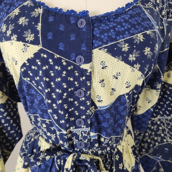 April Cornell Patchwork Midi Dress Cardigan Set 3/4 Sleeve Button Down Long - Picture 11 of 16